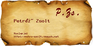 Petró Zsolt névjegykártya